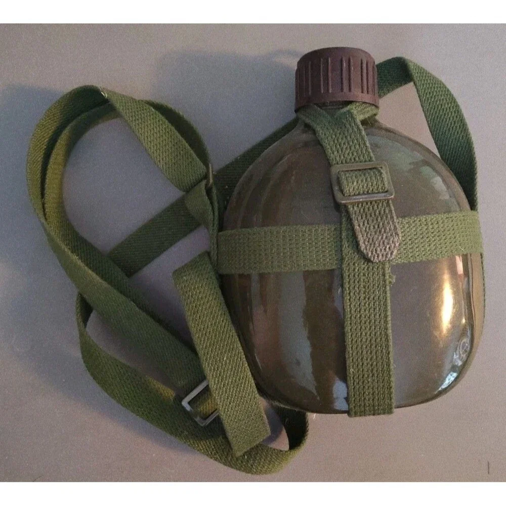 Vintage Chinese Army PLA Type 87 Military Canteen Water Bottle Aluminum Strap